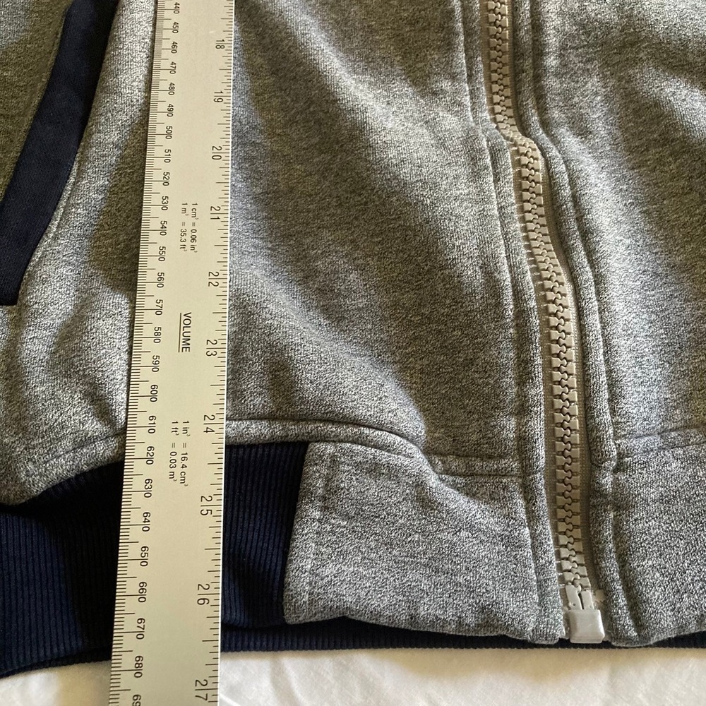 Armani Exchange Jacket Mens 2XL Grey Navy Full Zip Mock Neck Luxury Designer - Picture 6 of 8